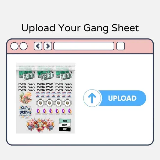 DTF gang sheet upload interface